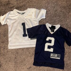 Toddler 2T Penn State, football white and navy jersey bundle